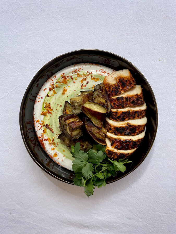Aubergine and coriander chicken, private chef Quinta do Lago Aubergine and coriander chicken, private chef Quinta do Lago